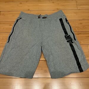 Nike Gray Athletic Shorts with Black Accents